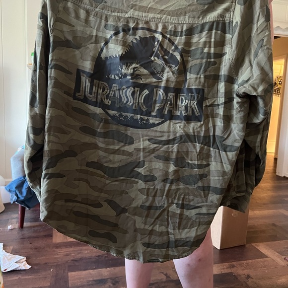 Camo Button-Down Utility Shirt - Olive Green - Picture 3 of 5